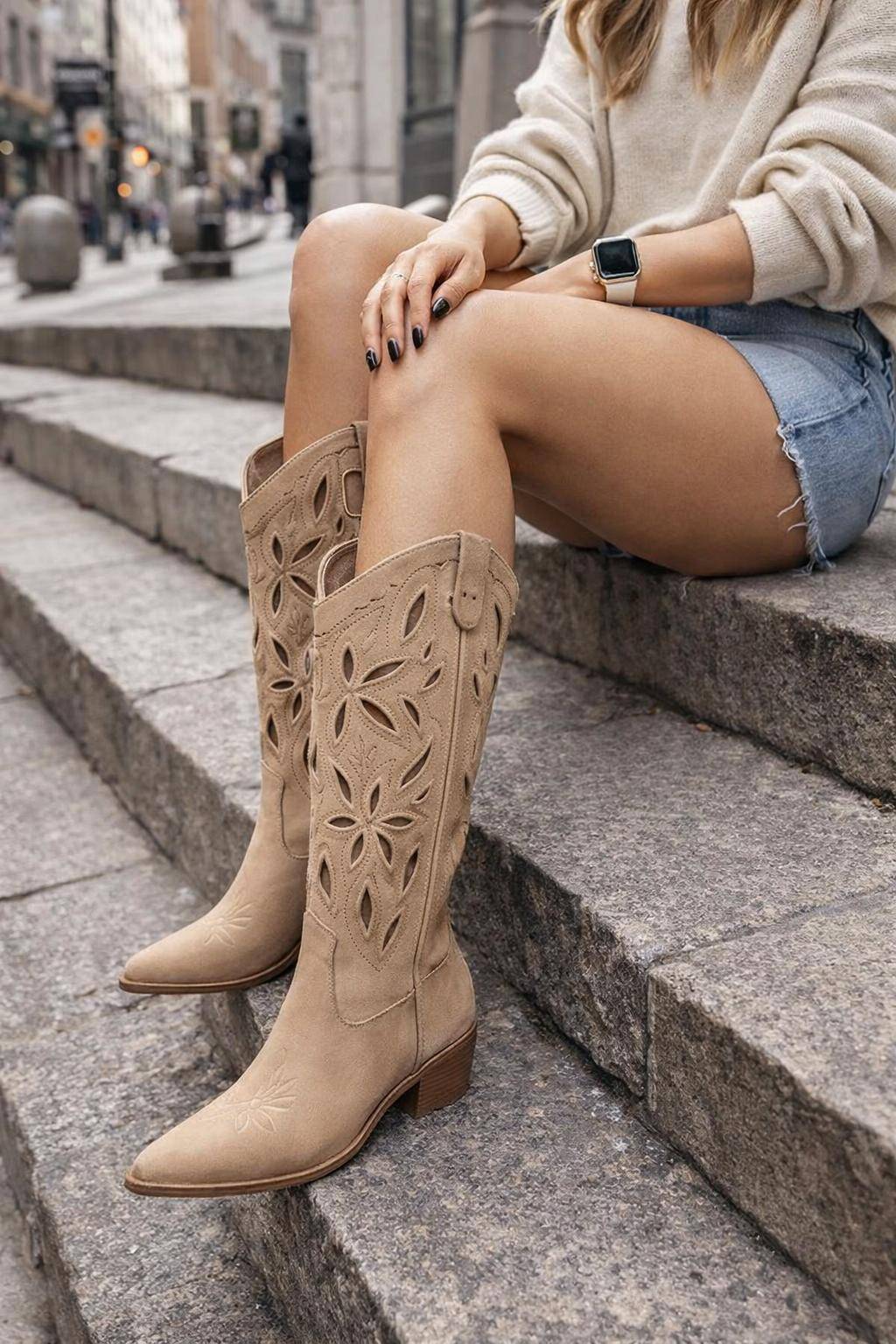 Camp eros in suede beige