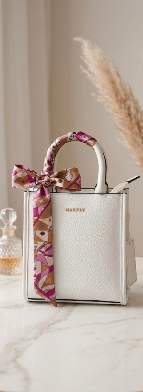 Mini Tote Bag "MaxFly" con Twilly in Seta