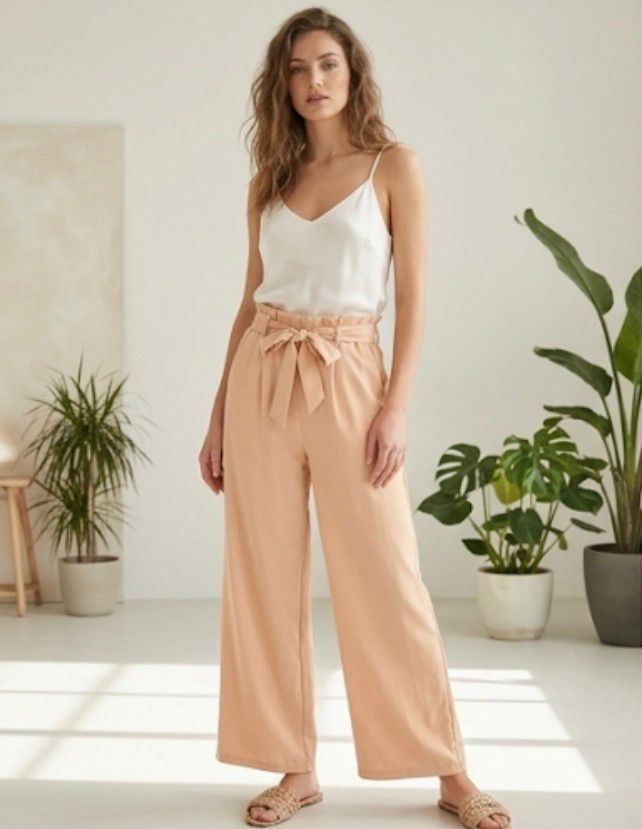 Pantaloni a Palazzo con Cintura in Vita Eleganza e Comfort